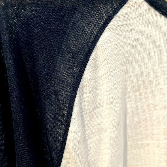 Vince Linen Baseball Crew Neck Long Sleeve Shirt - Picture 2 of 7